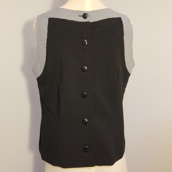 CHECKERED SLEEVELESS TOP VTG 90S CLUELESS JODI MICHAELS BLACK & WHITE PLAID Y2K - Picture 5 of 5